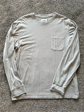 Goodfellow & Co Men's Long Sleeve Pocket Tee - Light Taupe
